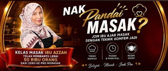 Banner Kelas Masak Ibu Azzah bersama Ibu Azzah